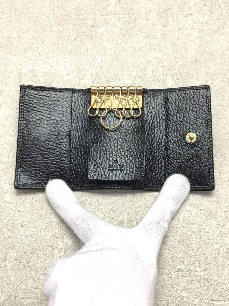 GUCCI◆GGマーモント/6連キーケース/レザー/BLK/レディース_画像4