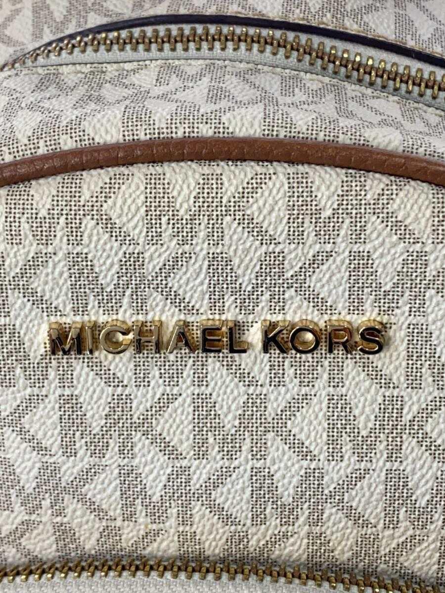 MICHAEL KORS◆リュック/レザー/WHT/総柄_画像5