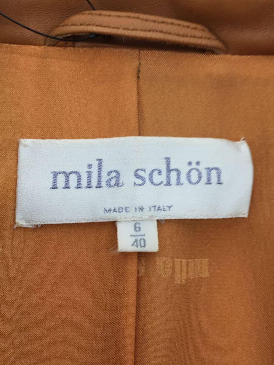 mila schon◆コート/40/レザー/CML/無地_画像3