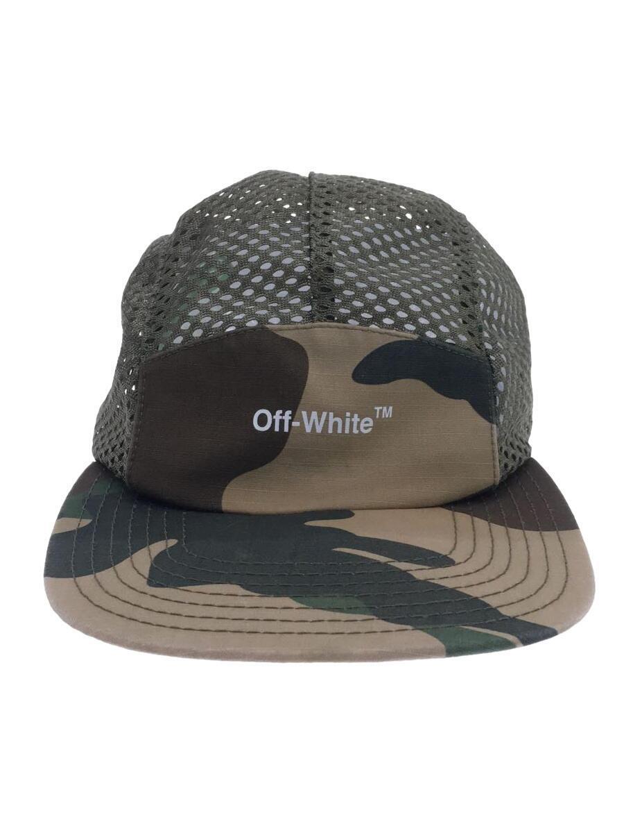 OFF-WHITE◆キャップ/-/ポリエステル/KHK/カモフラ/メンズ/OMLB012E18026001