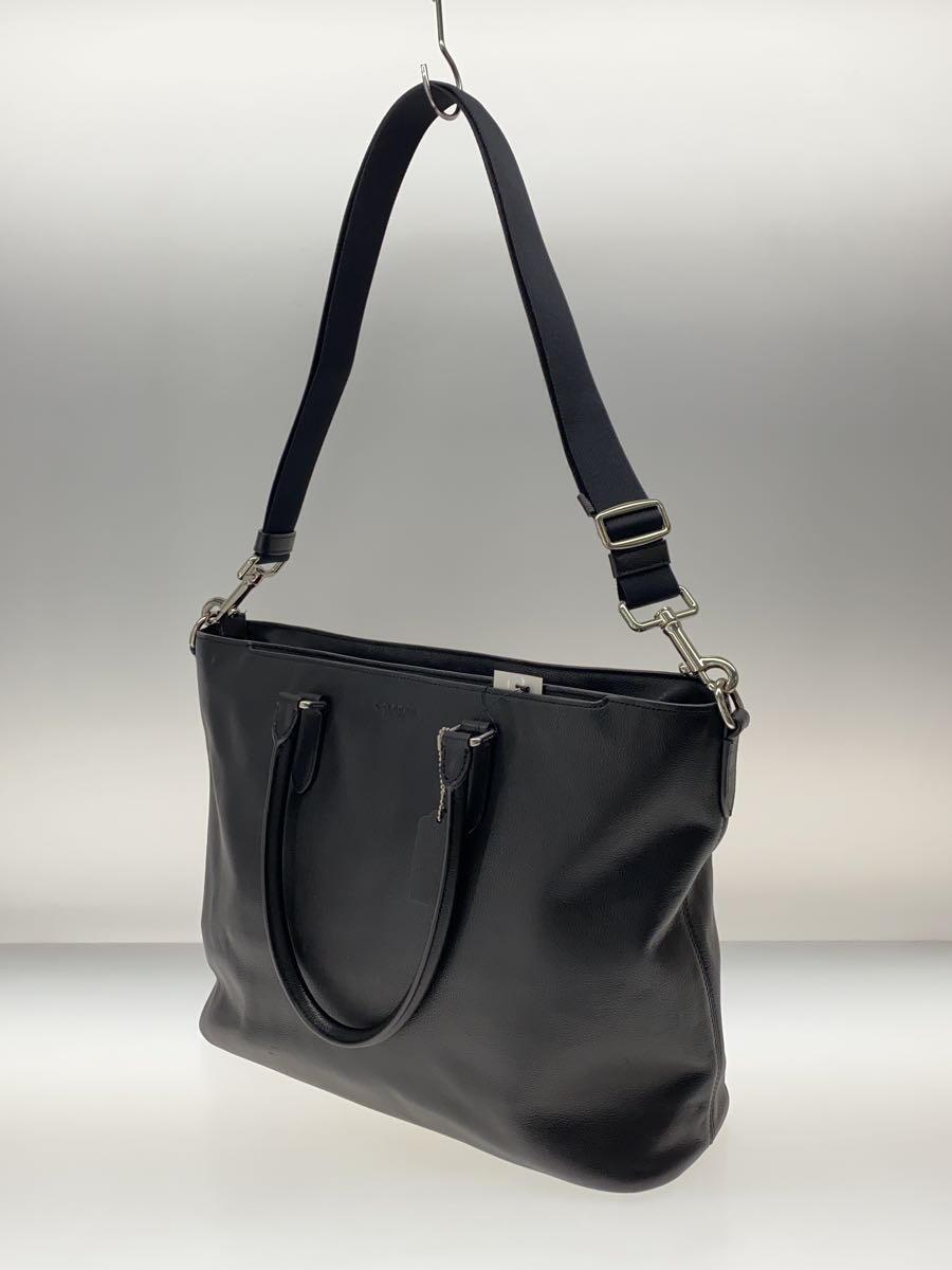 COACH◆ベゲットビジネストートバッグ/レザー/BLK/C2841/レザースレ有_画像2