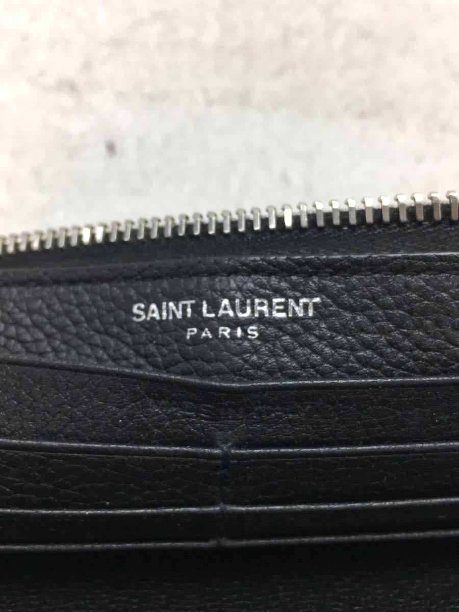 SAINT LAURENT◆ジップウォレット/長財布/レザー/ブラック/無地/サンローラン/ラグジュアリー/_画像3