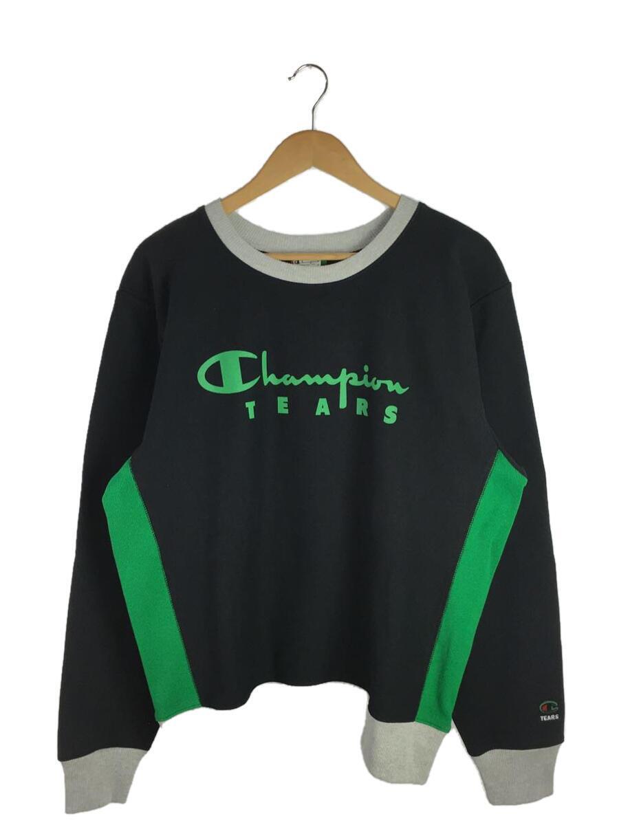 Champion◆スウェット/XL/コットン/BLK_画像1