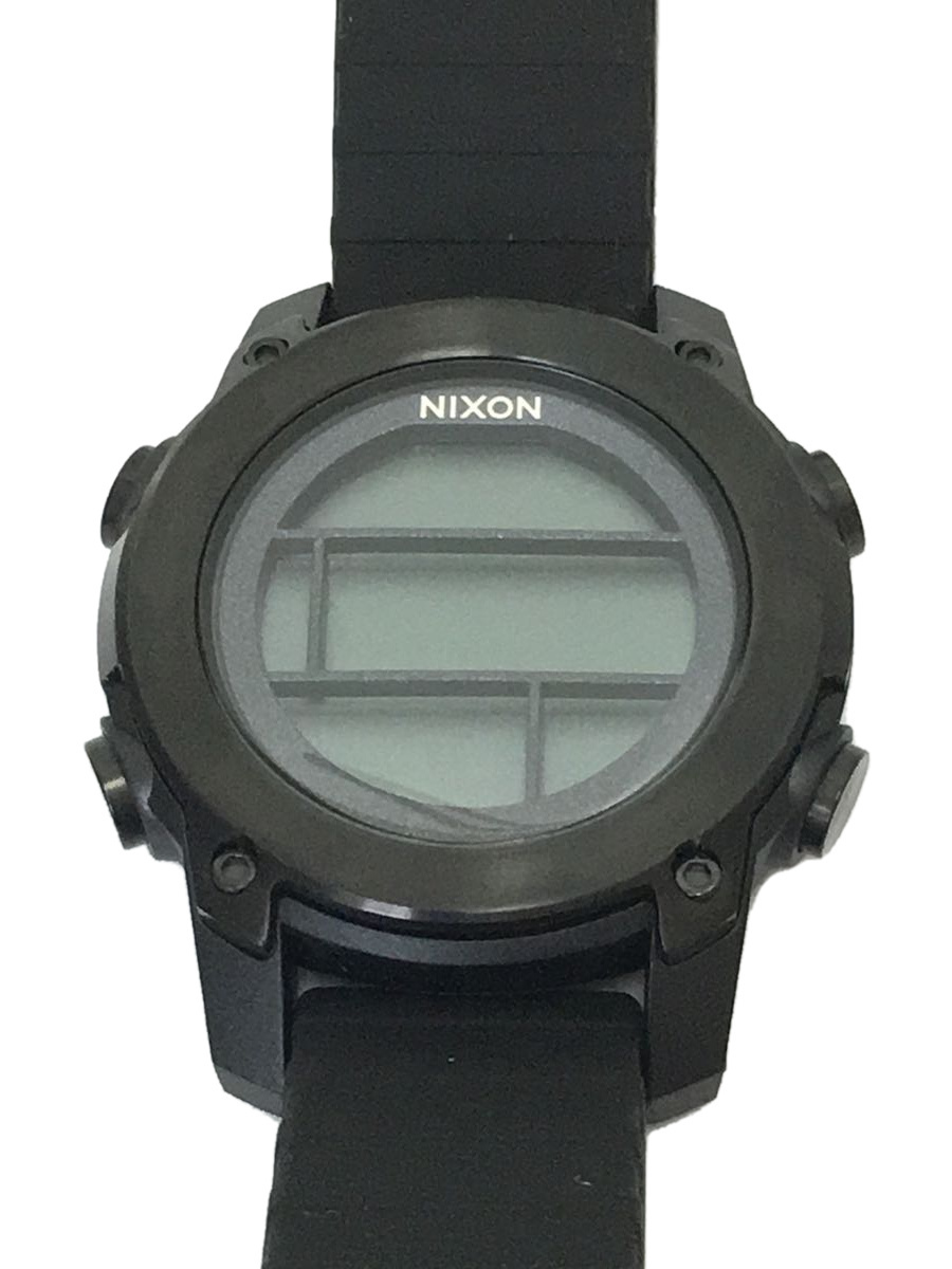 NIXON◆UNIT DIVE/クオーツ腕時計/デジタル/ラバー/ブラック/a962001