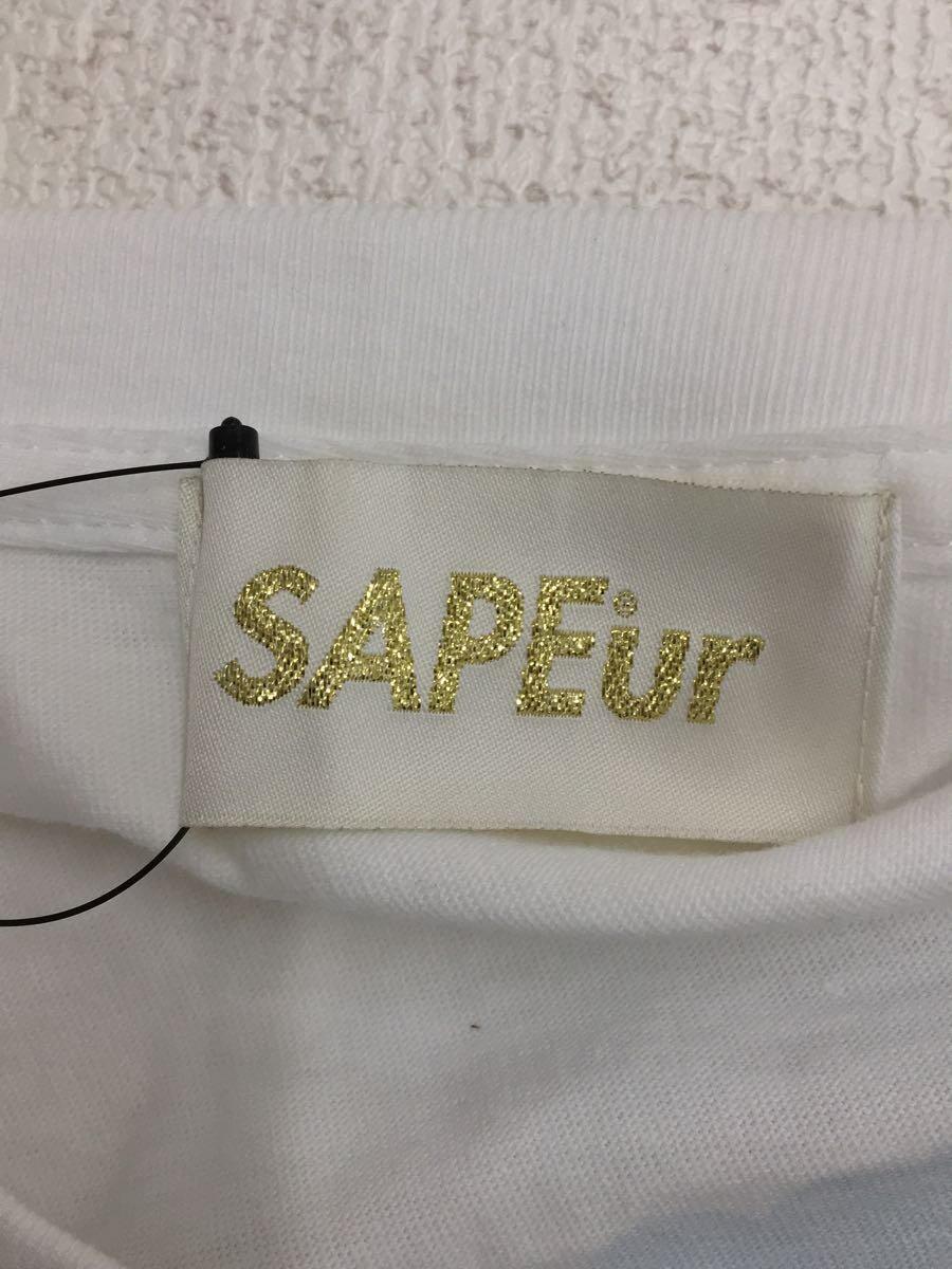 A Elegantes SAPEur◆Tシャツ/-/コットン/WHT/プリント_画像3