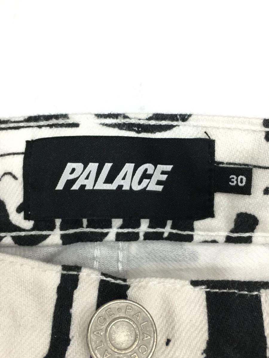 PALACE◆ボトム/30/コットン/WHT/総柄_画像5