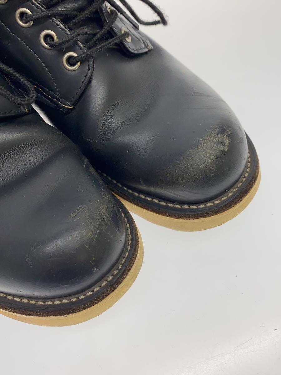 RED WING◆レースアップブーツ・6インチクラシックプレーントゥ/US8.5/BLK/ソール減り/爪先傷_画像6