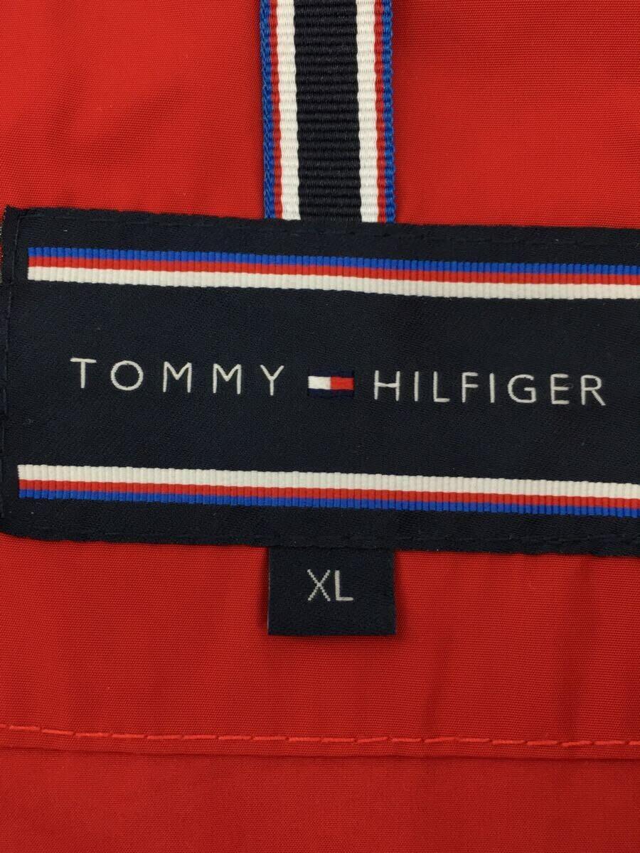 TOMMY HILFIGER◆ロングジャケット/コート/XL/ポリエステル/RED/肩刺繍_画像3