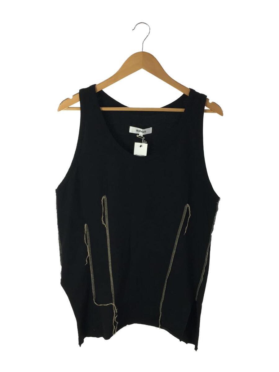 sulvam◆20SS/DARTS TANKTOP/タンクトップ/L/コットン/ブラック/sl-t10-750