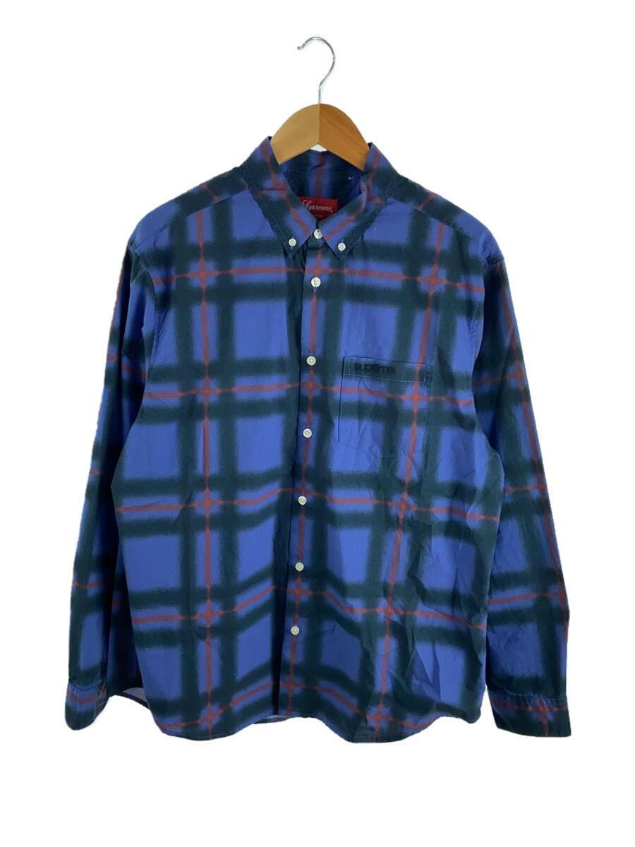 Supreme◆21SS/Spray Tartan Shirt/長袖シャツ/M/コットン/チェック/胸ポケット1つ