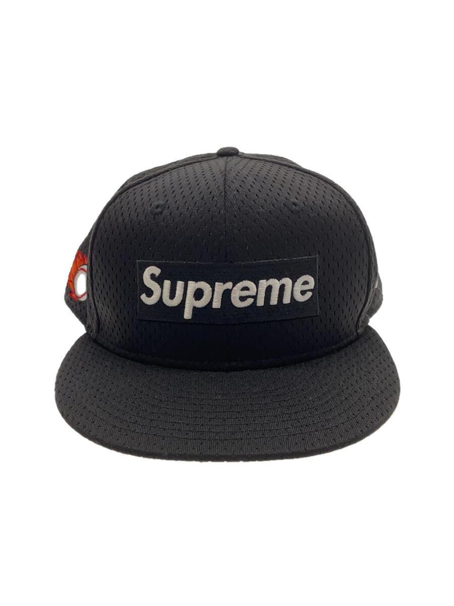 Supreme◆18SS Mesh Box Logo New Era Cap/キャップ/7 5/8/コットン/BLK/メンズ