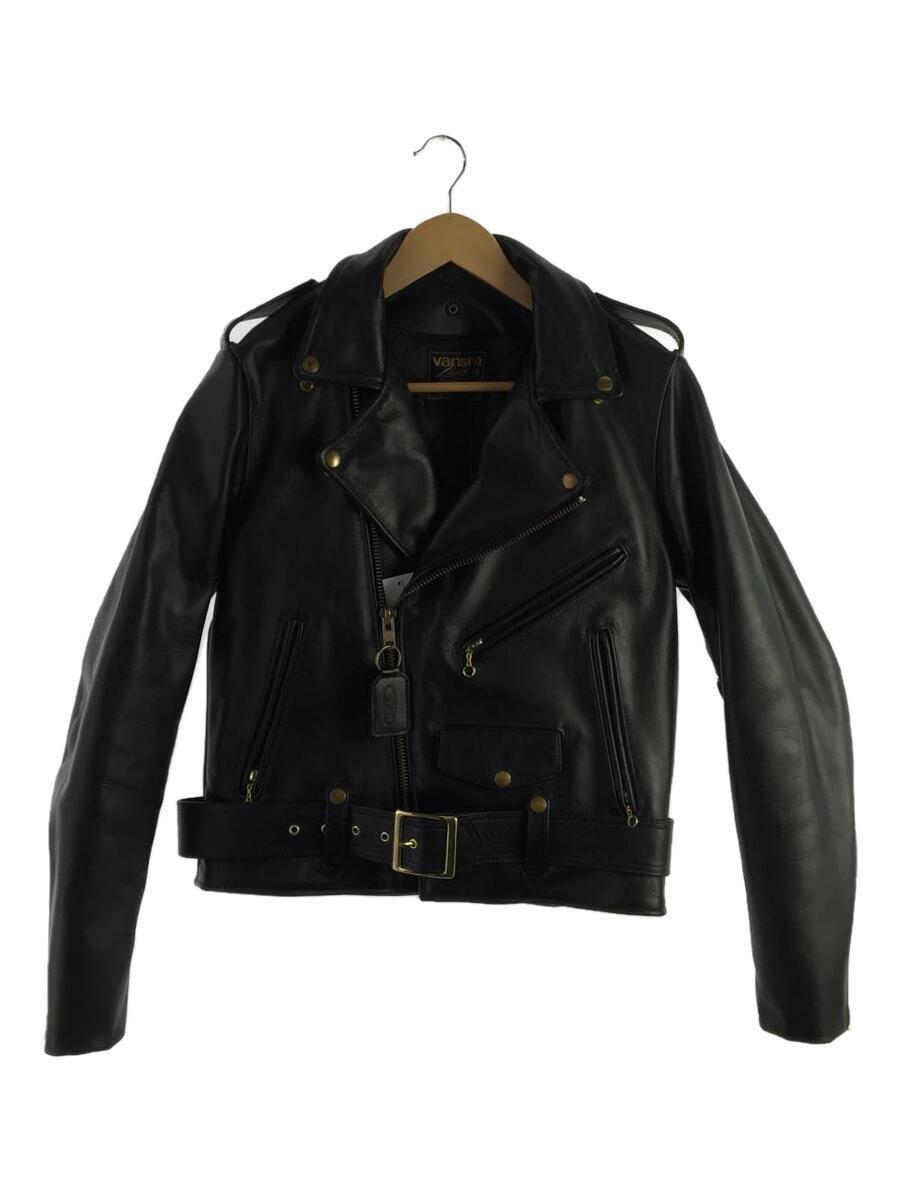 VANSON* double rider's jacket /38/ leather / black / plain /79347A