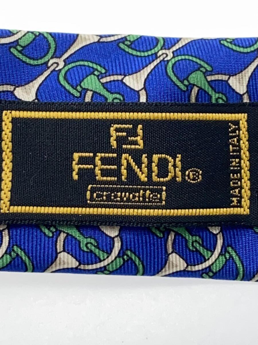 FENDI◆ネクタイ/シルク/BLU/総柄/メンズ_画像3