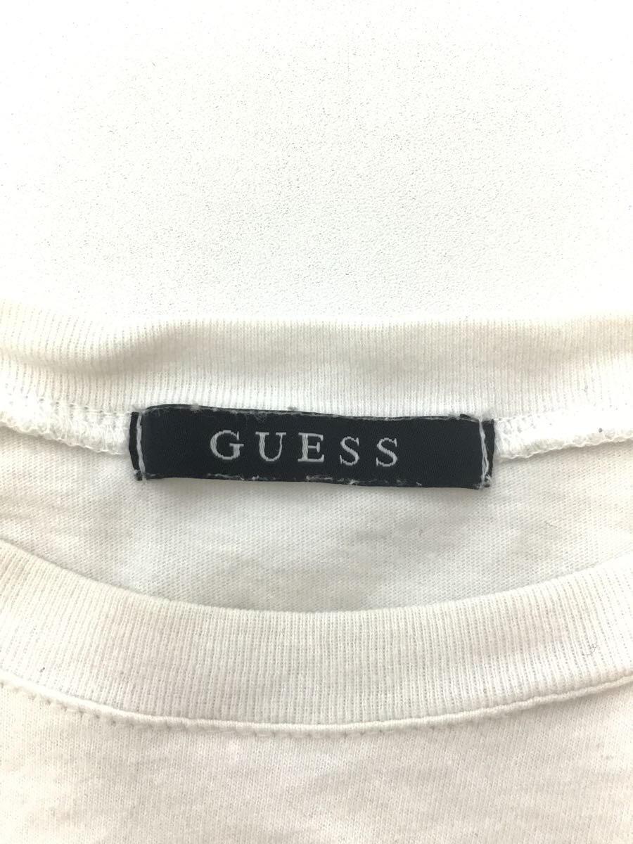 GUESS◆バックロゴ/プリントTシャツ/L/コットン/WHT/プリント_画像3