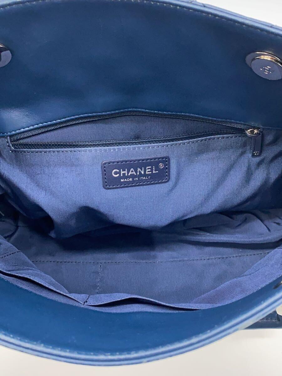 CHANEL◆マトラッセ/チェーントートバッグ/ラムスキン/トートバッグ/レザー/BLU/A98620/_画像6