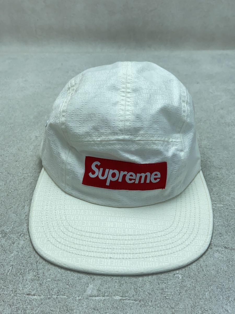 Supreme◆19SS/Everybody Jacquard Camp Cap/キャップ/-/ポリエステル/WHT/メンズ