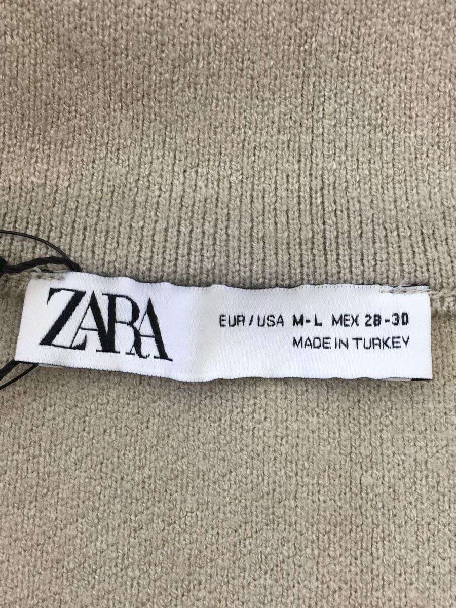 ZARA◆半袖ワンピース/L/-/GRY/無地_画像3