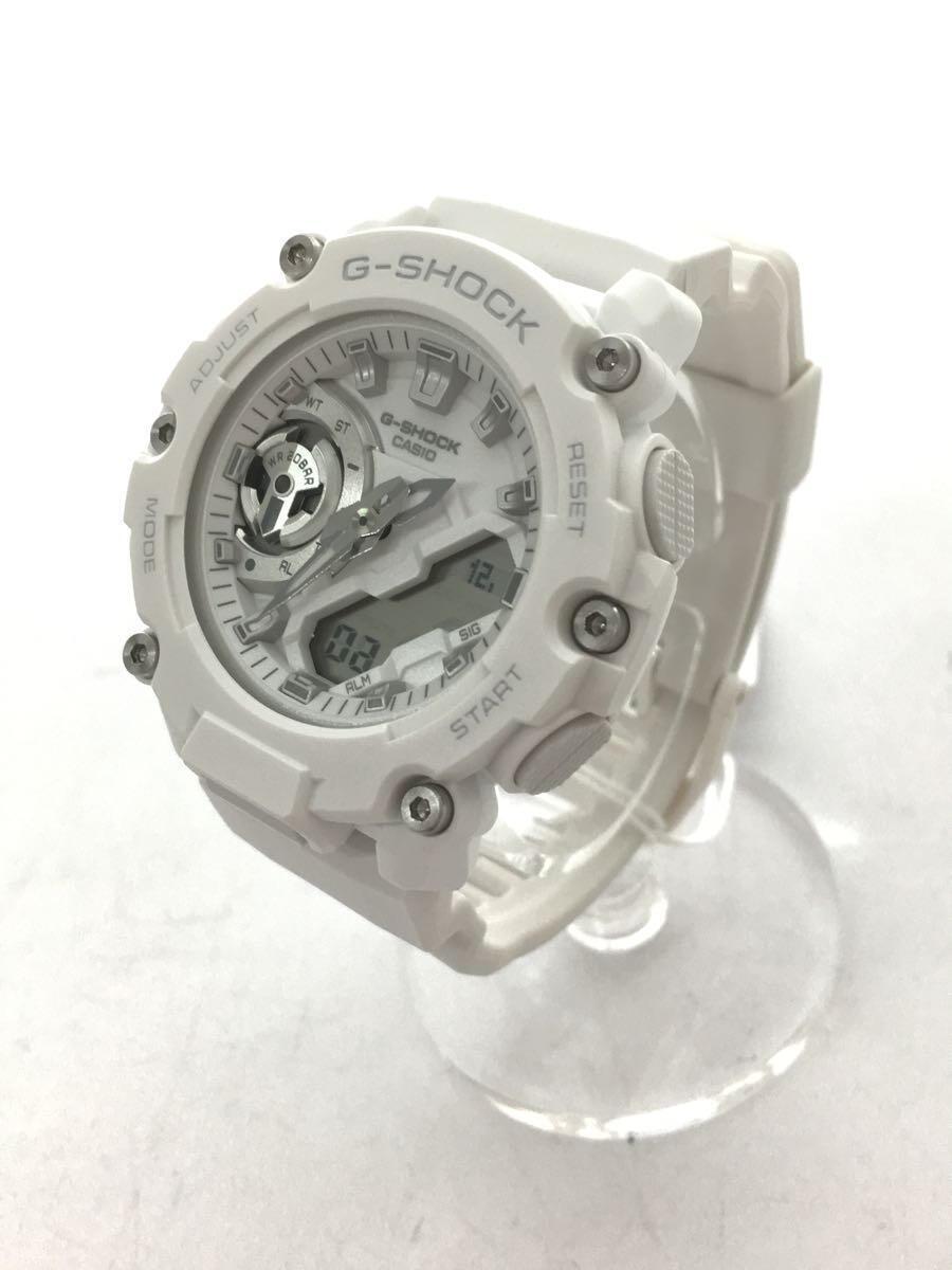 CASIO◆クォーツ腕時計_G-SHOCK/デジアナ/ラバー/WHT/WHT_画像2