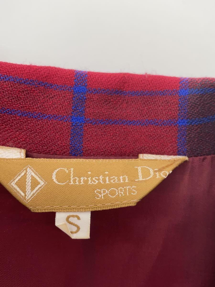 Christian Dior SPORTS◆シャツワンピース/S/RED/チェック_画像3