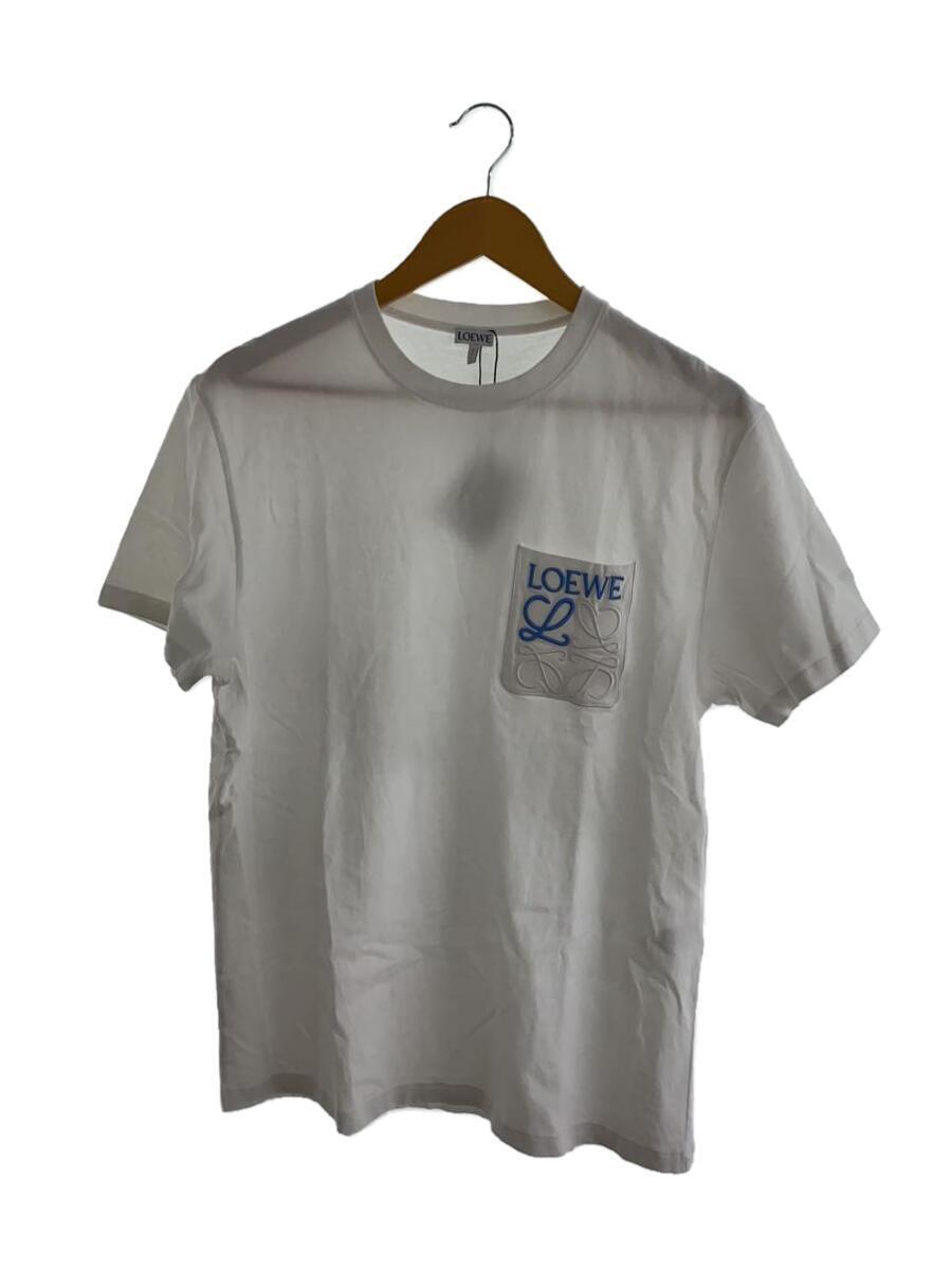 LOEWE◆Tシャツ/S/コットン/ホワイト/白/無地/H526Y22X99/アナグラム/刺繍/ロゴ/タグ