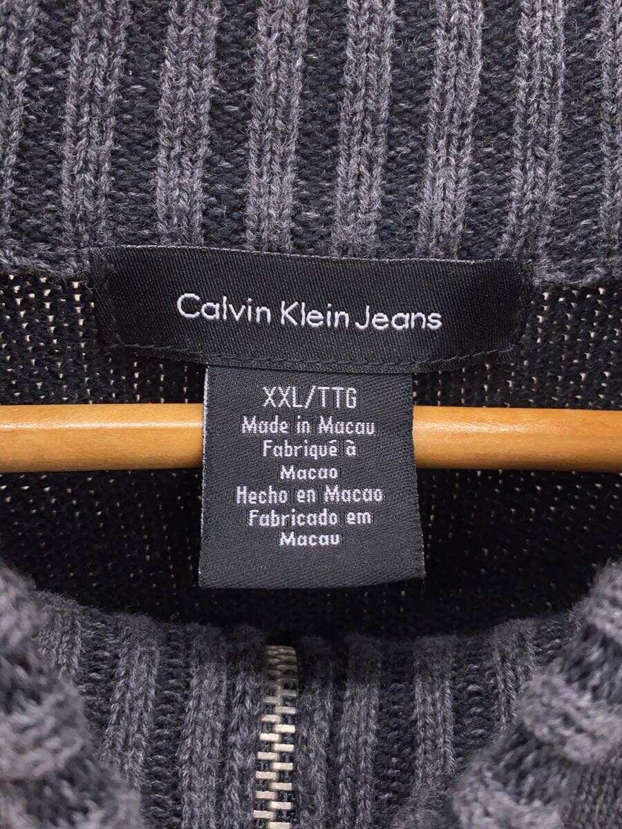 Calvin Klein◆ブルゾン/XXL/コットン/GRY/ストライプ/MG36N23_画像3