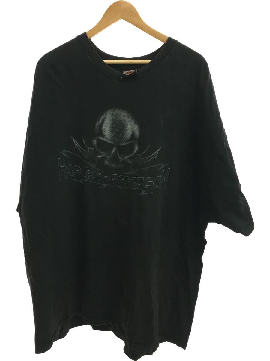 HARLEY DAVIDSON◆Tシャツ/4XL/コットン/BLK/若干使用感/ドクロ_画像1