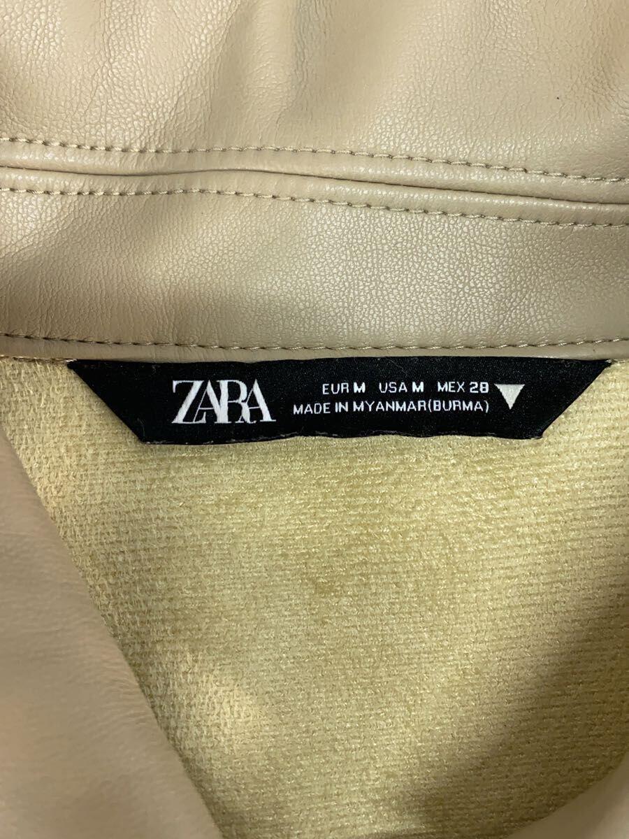 ZARA◆コート/M/フェイクレザー/GRY/無地_画像3