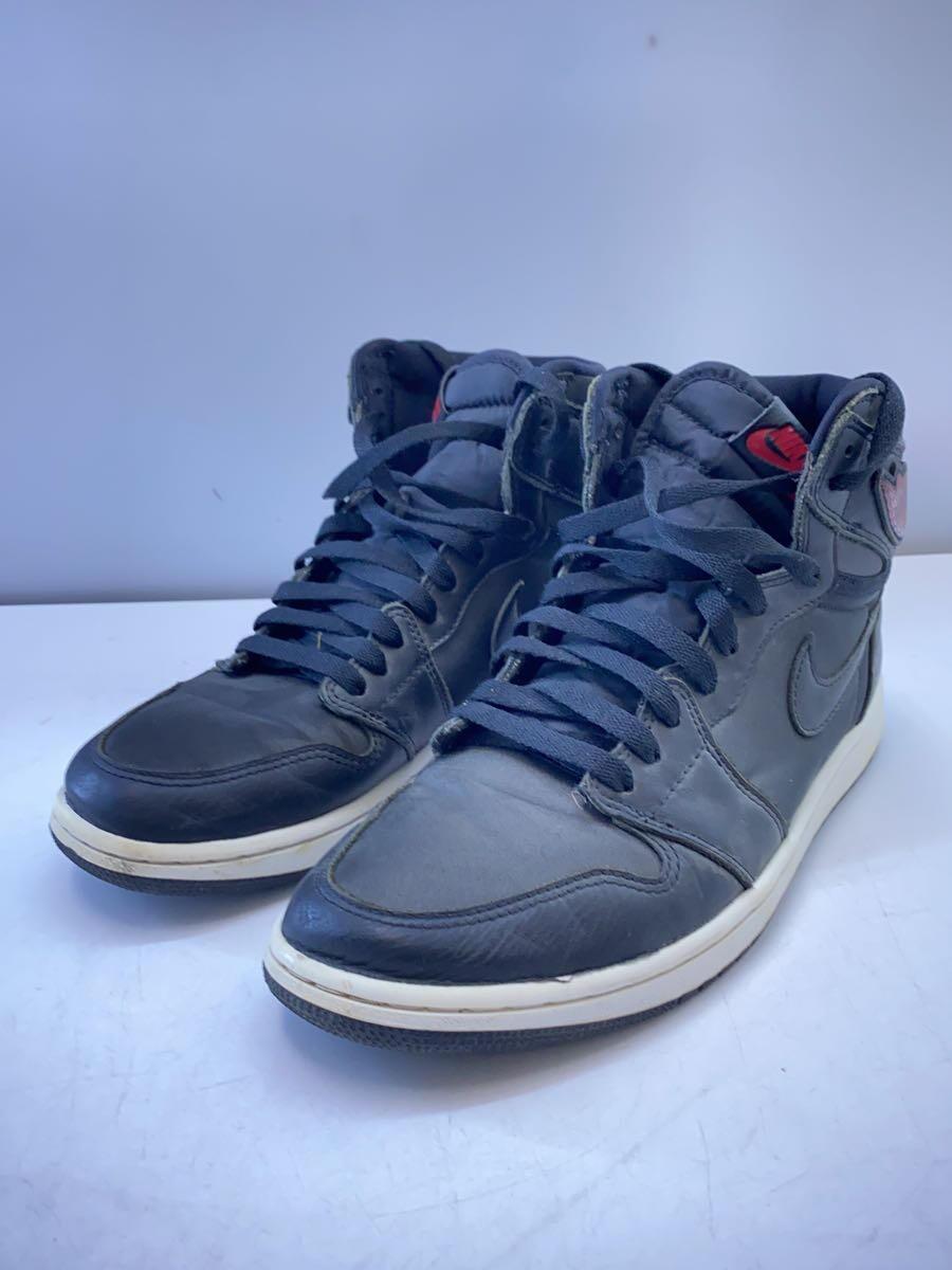 NIKE◆AIR JORDAN 1 RETRO HIGH OG/エアジョーダン1 レトロ/ブラック/555088-060/2_画像2