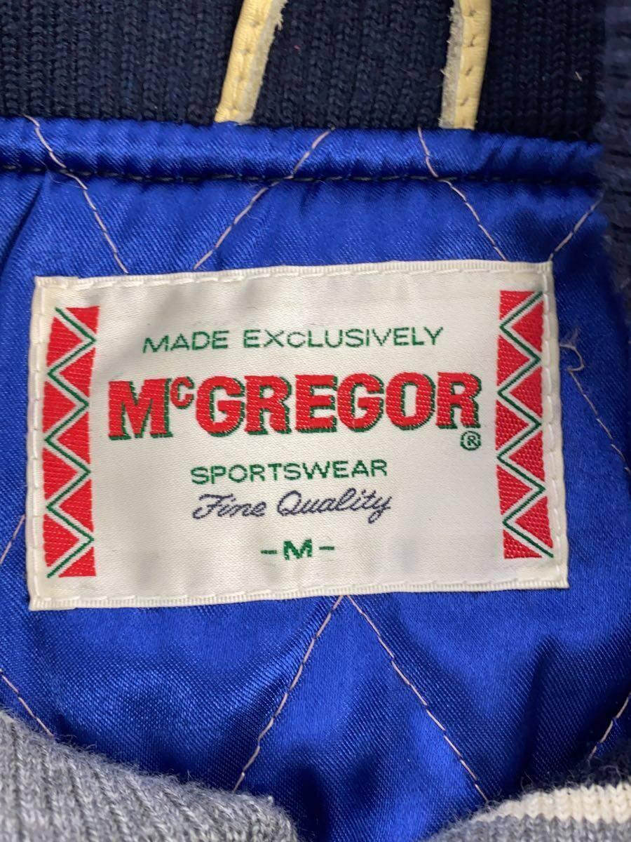 McGREGOR◆スタジャン/M/ウール/ネイビー/90s/レザー切替し/ワッペン刺繍/マクレガー_画像3