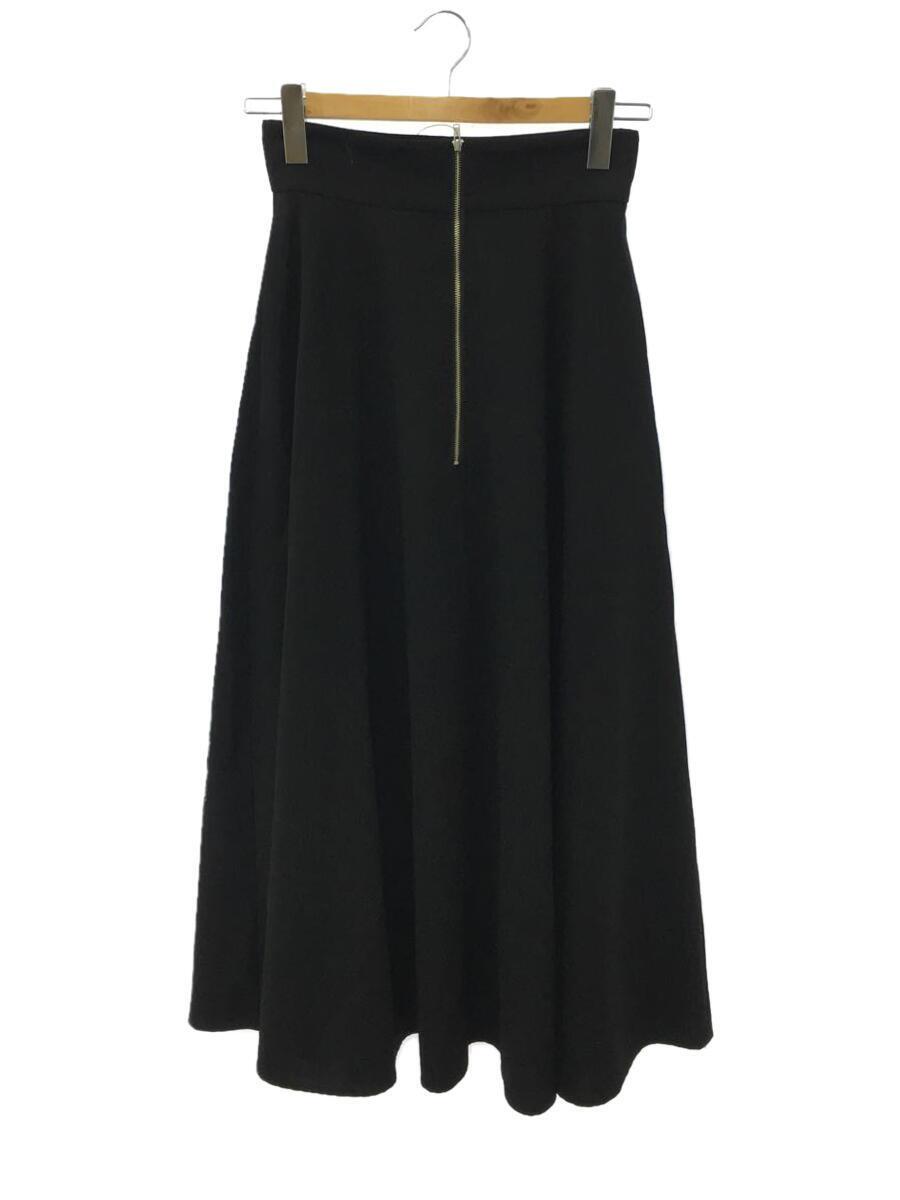 CLANE◆W FACE FRONT ZIP FLARE SKIRT/ロングスカート/1/BLK/14109-6102_画像1