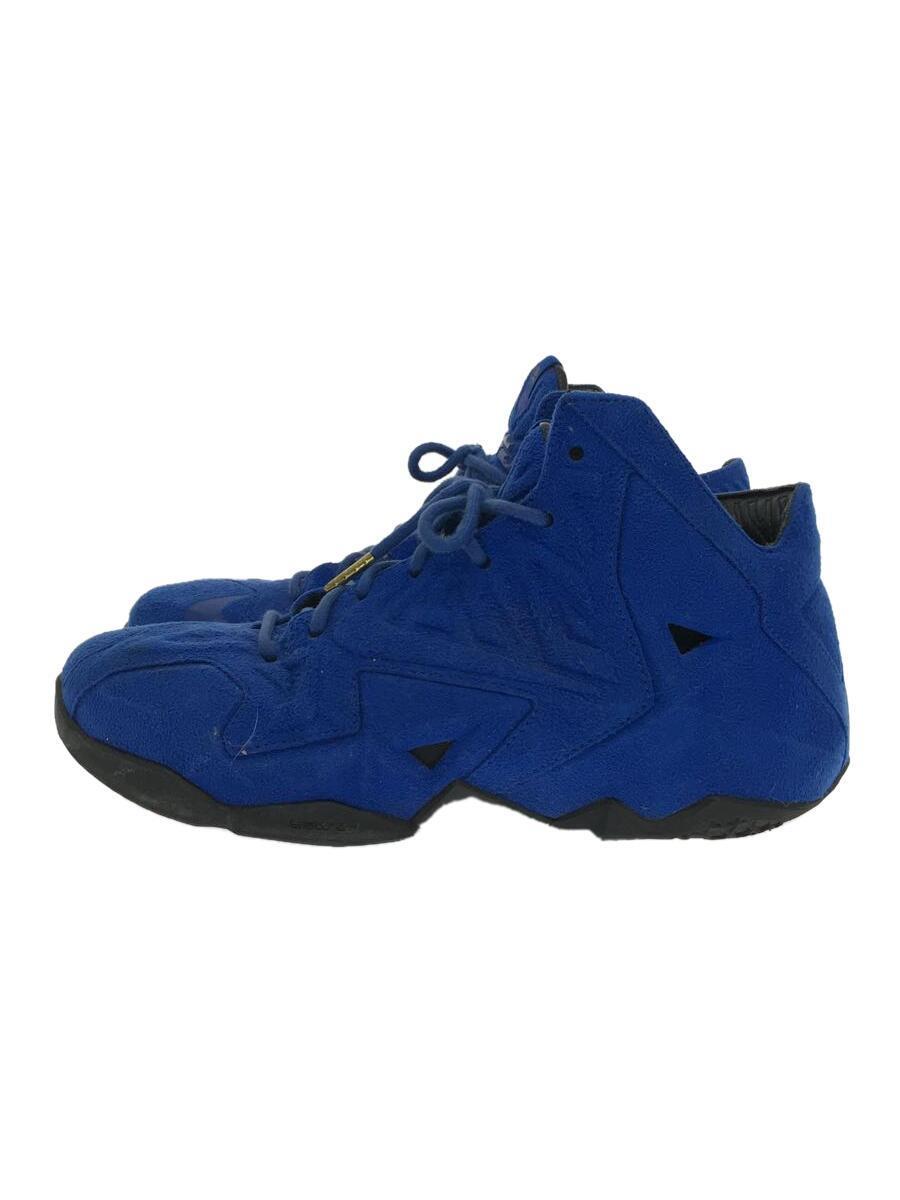 NIKE◆LEBRON XI EXT SUEDE QS/レブロンスエード/ブルー/656274-440/26cm/BLU/ス