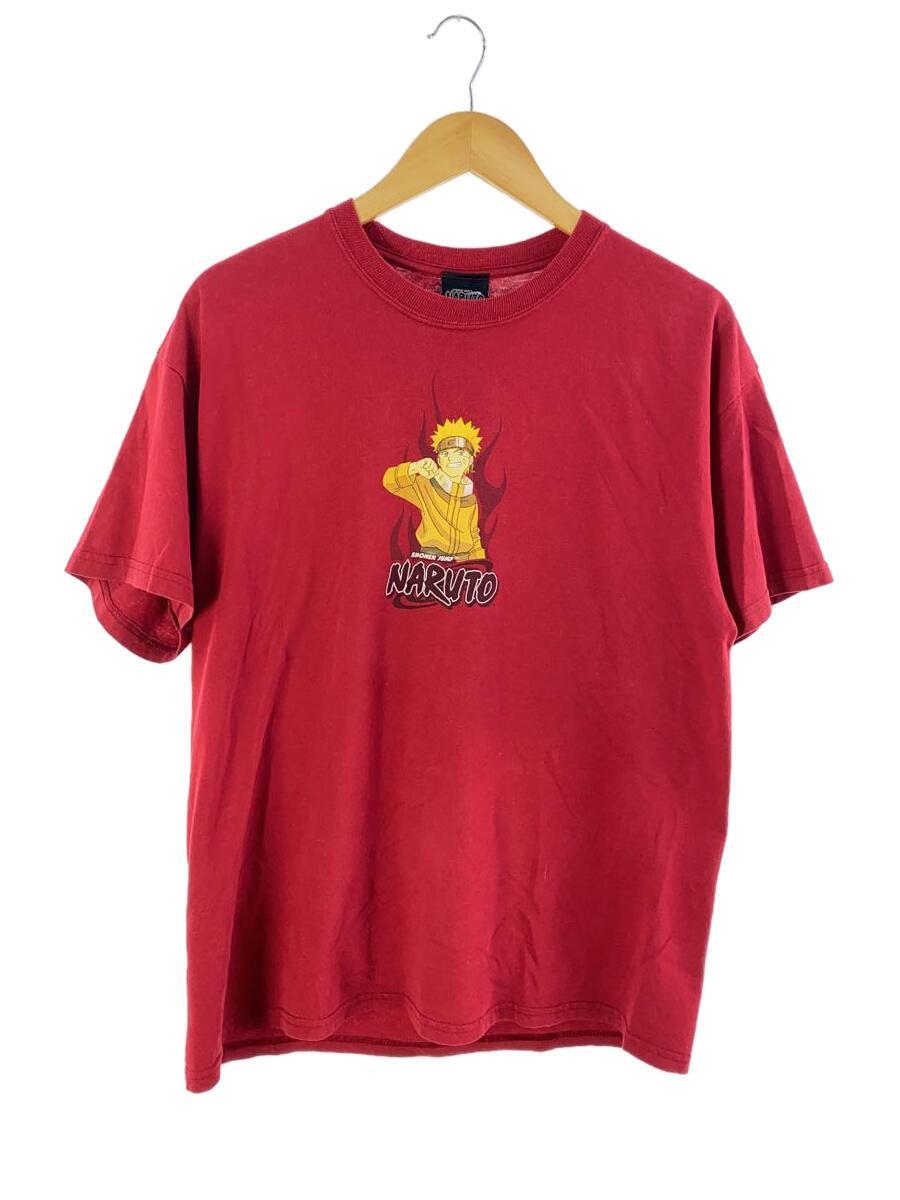 JERZEES◆Tシャツ/L/コットン/RED/NARUTO