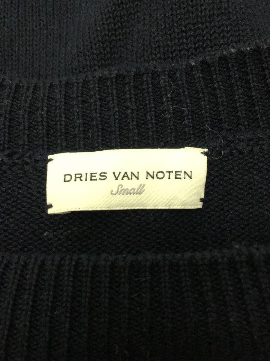 DRIES VAN NOTEN◆アルパカ混/デザインニット/S/コットン/NVY/無地_画像3