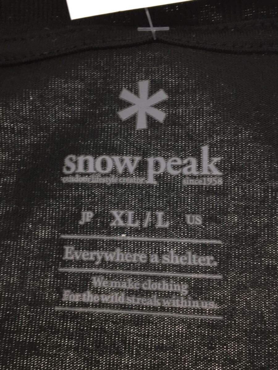 snow peak◆Tシャツ/XL/ポリエステル/ブラック/TB-TS-19AU601_画像3