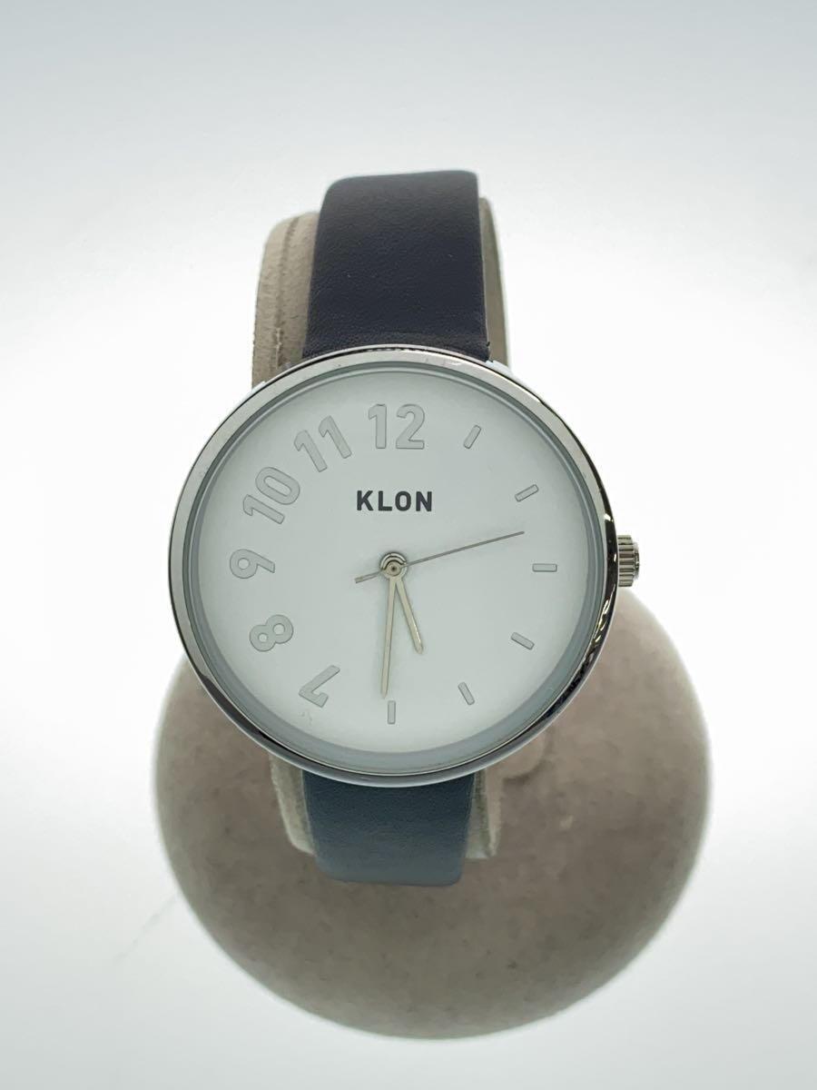 KLON◆クォーツ腕時計/アナログ/WHT/BLK_画像1