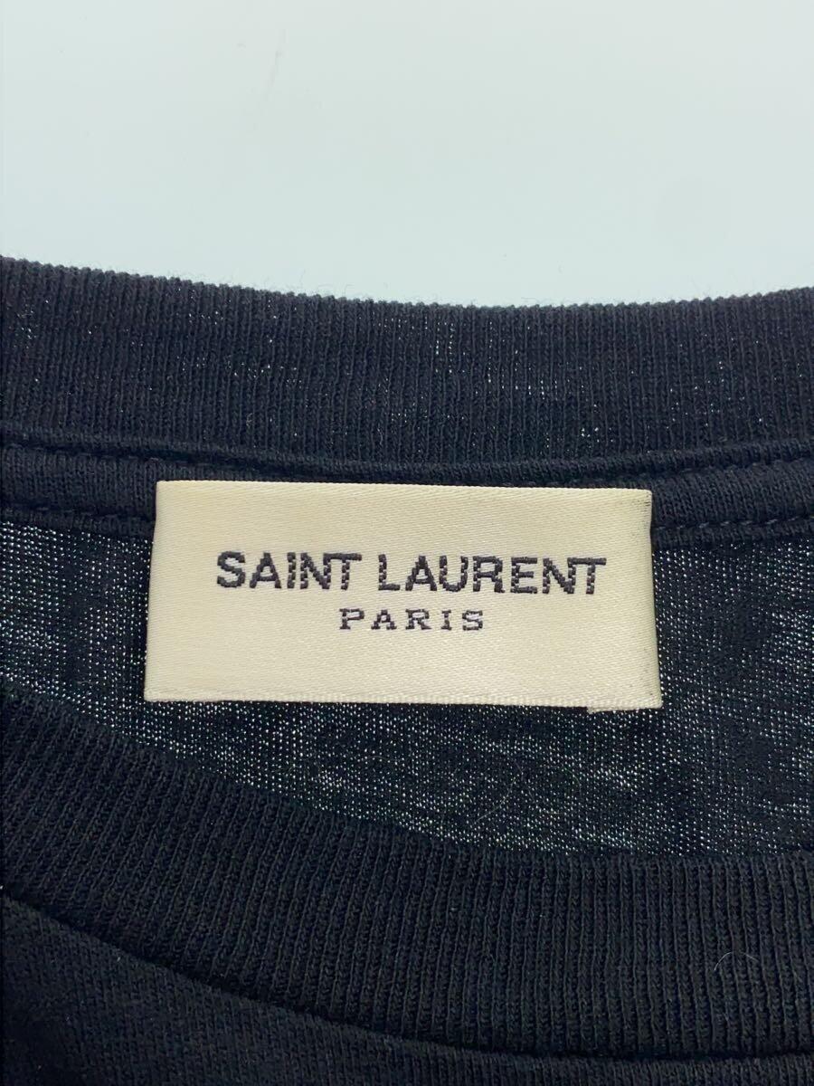 SAINT LAURENT◆フロントロゴTシャツ/XS/コットン/BLK/483410_画像3