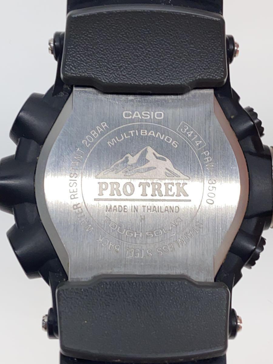 CASIO◆PRO TREK/腕時計/デジタル/ラバー/ブラック/PRW-3500_画像3