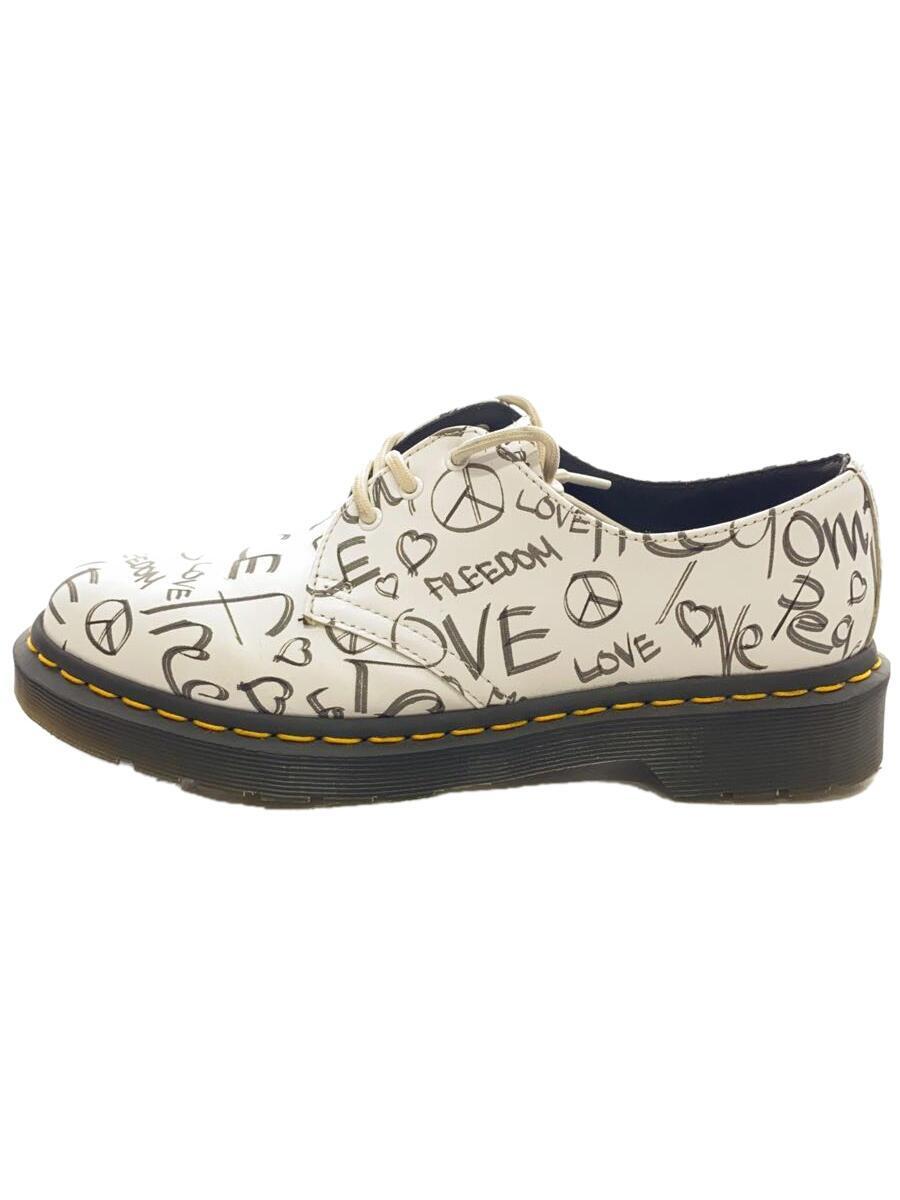 Dr.Martens◆Script Peace Love Freedom Black Oxford Shoes/UK6/WHT/AW006