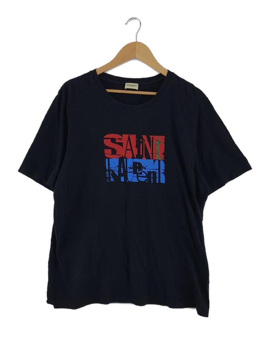 SAINT LAURENT◆Tシャツ/XL/コットン/BLK/JP73 2019 01348/首ダメージ有り