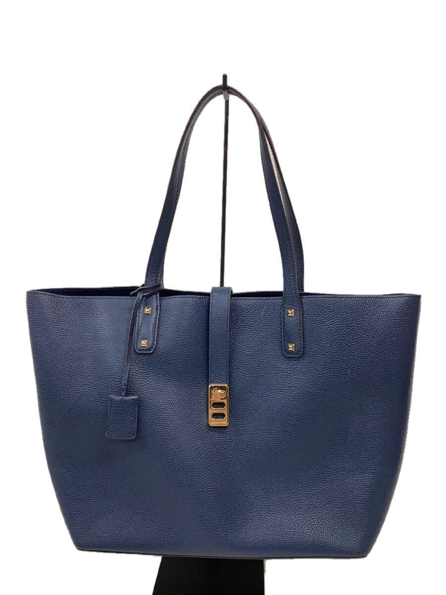 MICHAEL KORS◆トートバッグ/レザー/NVY