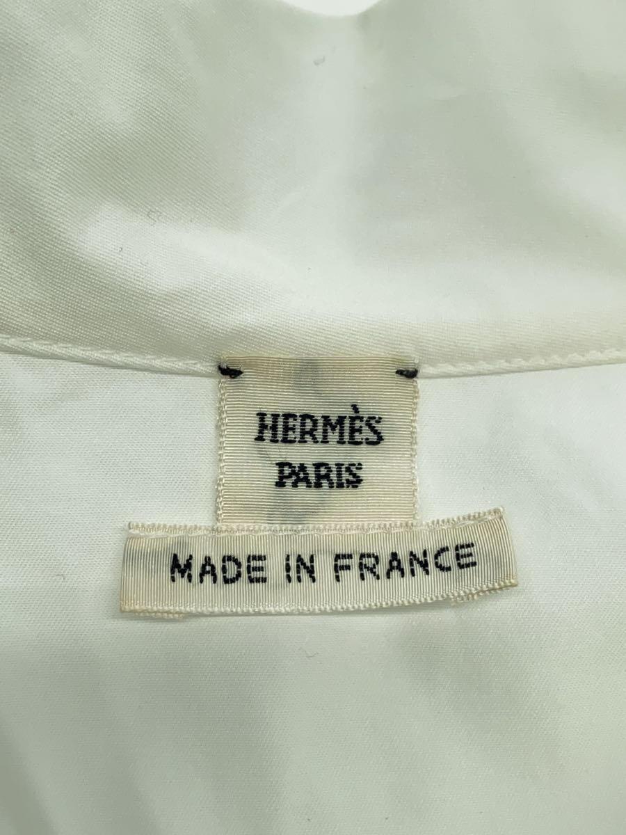 HERMES* no sleeve blouse /34/ cotton /WHT/06-7603