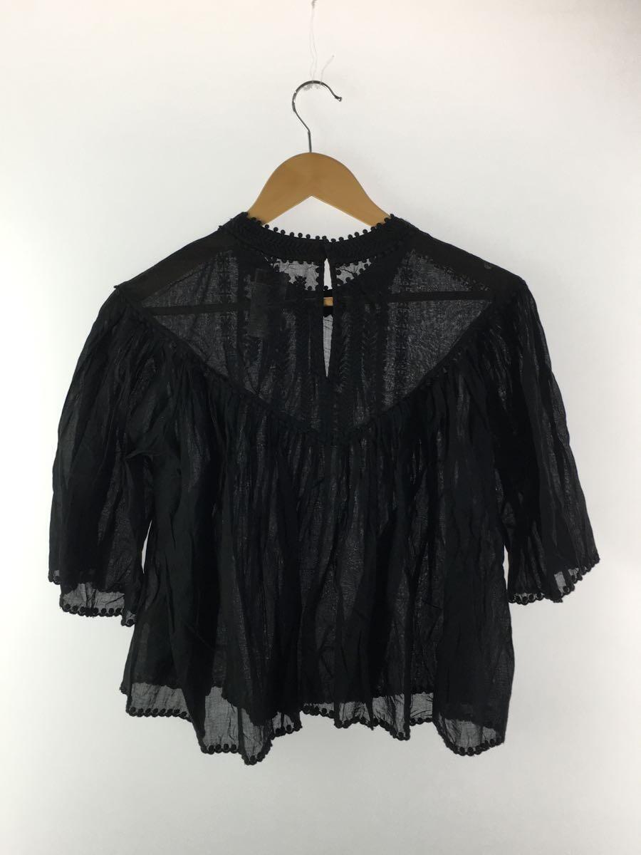 ISABEL MARANT ETOILE* short sleeves blouse /36/ cotton /BLK/78-01-93-01011