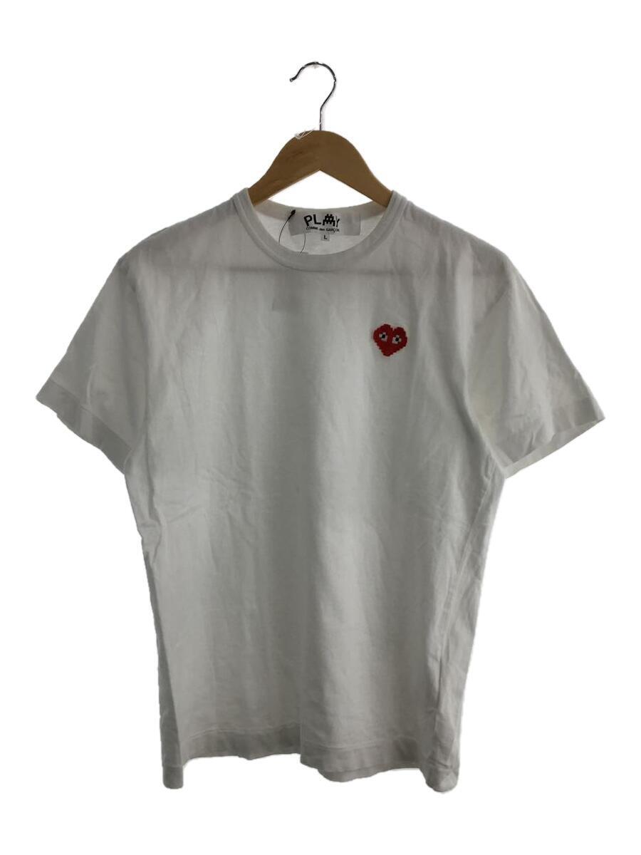 PLAY COMME des GARCONS◆Tシャツ/L/コットン/WHT/AZ-T322