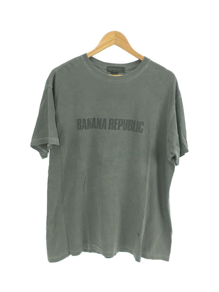 BANANA REPUBLIC◆90s頃/Tシャツ/L/コットン/グレー/USA製/ロゴ/バナリパ
