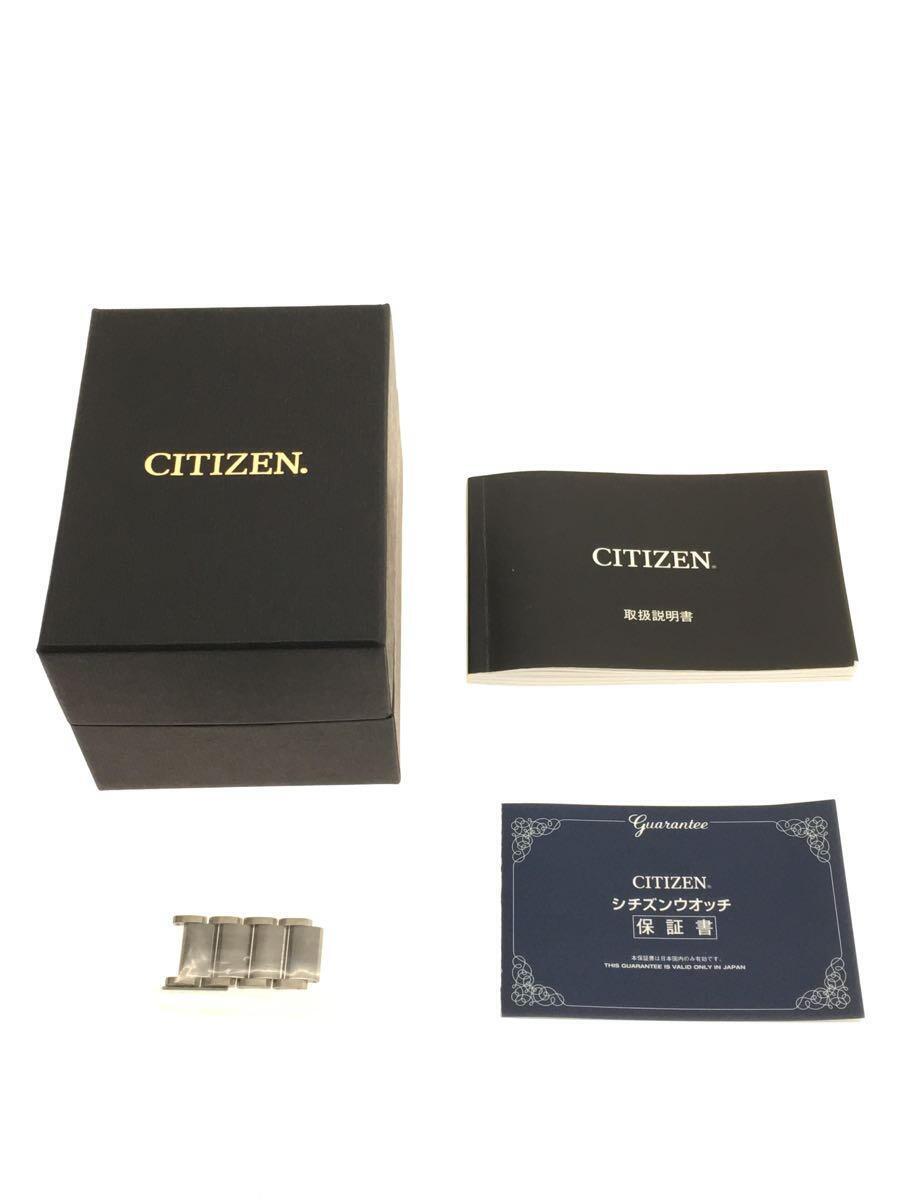 CITIZEN◆ソーラー腕時計/アナログ/ステンレス/BLK/SLV/SS/H148-T017509_画像6