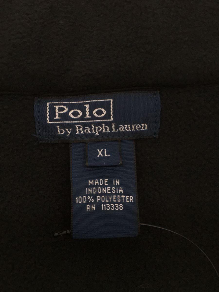 POLO RALPH LAUREN◆フリースベスト/XL/ポリエステル/ブラック_画像3