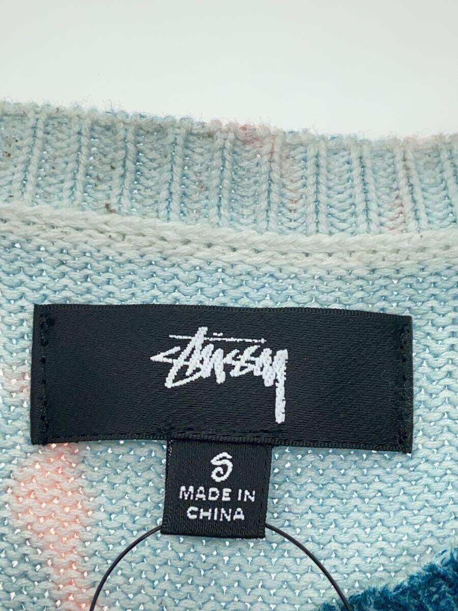 STUSSY◆ニットベスト(薄手)/S/コットン/マルチカラー/無地/117179_画像3