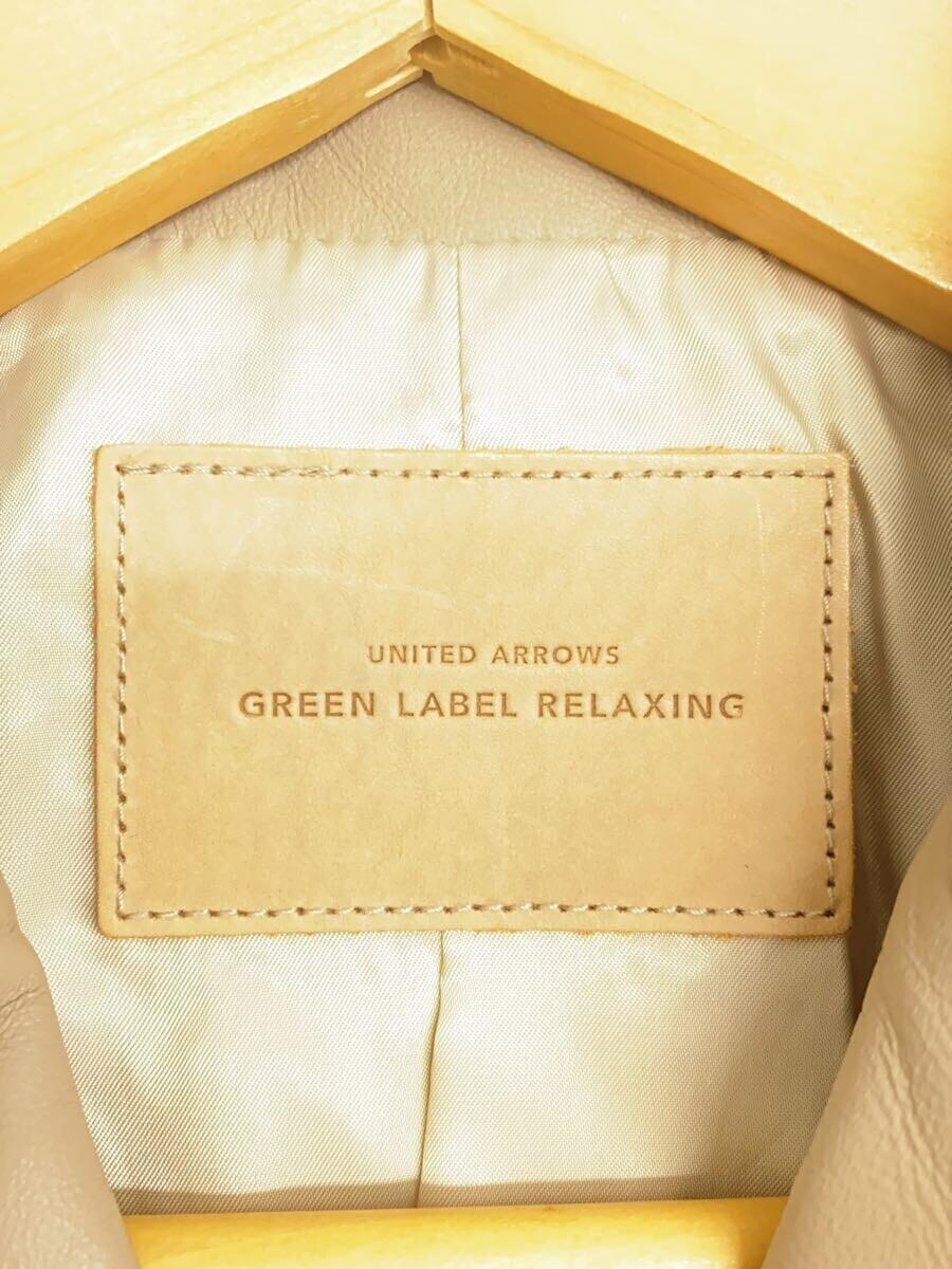 UNITED ARROWS green label relaxing◆SHEEPレザー ライダース/3625-199-1/レザージャケット・ブルゾン/38/羊革/BEG/_画像3