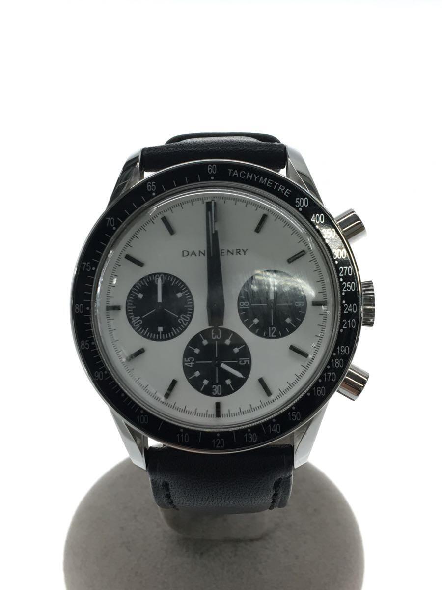 Dan Henry/クォーツ腕時計/アナログ/WHT/BLK/1962 Racing Chronograph