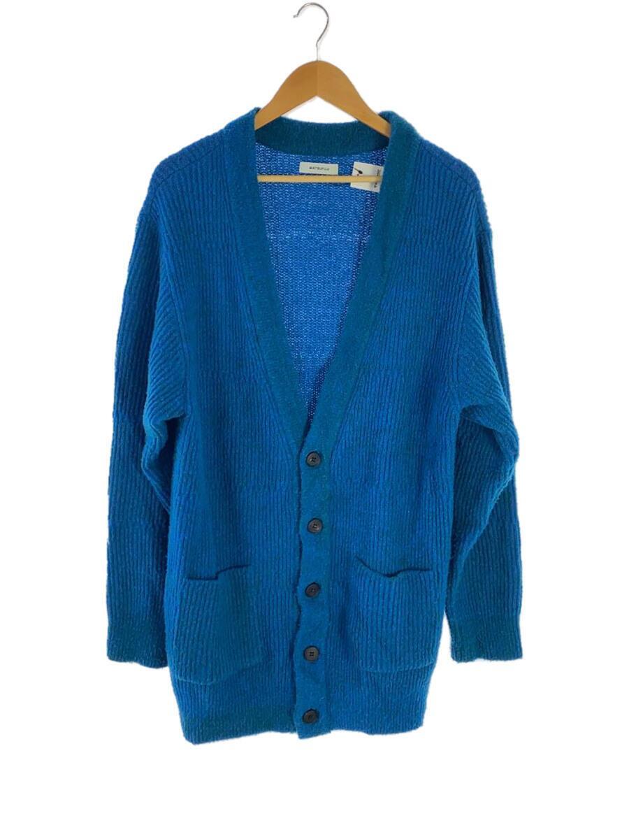 MATSUFUJI◆Melange Jacquard Long Cardigan/3/ウール/BLU/M213-0501/カーディガン